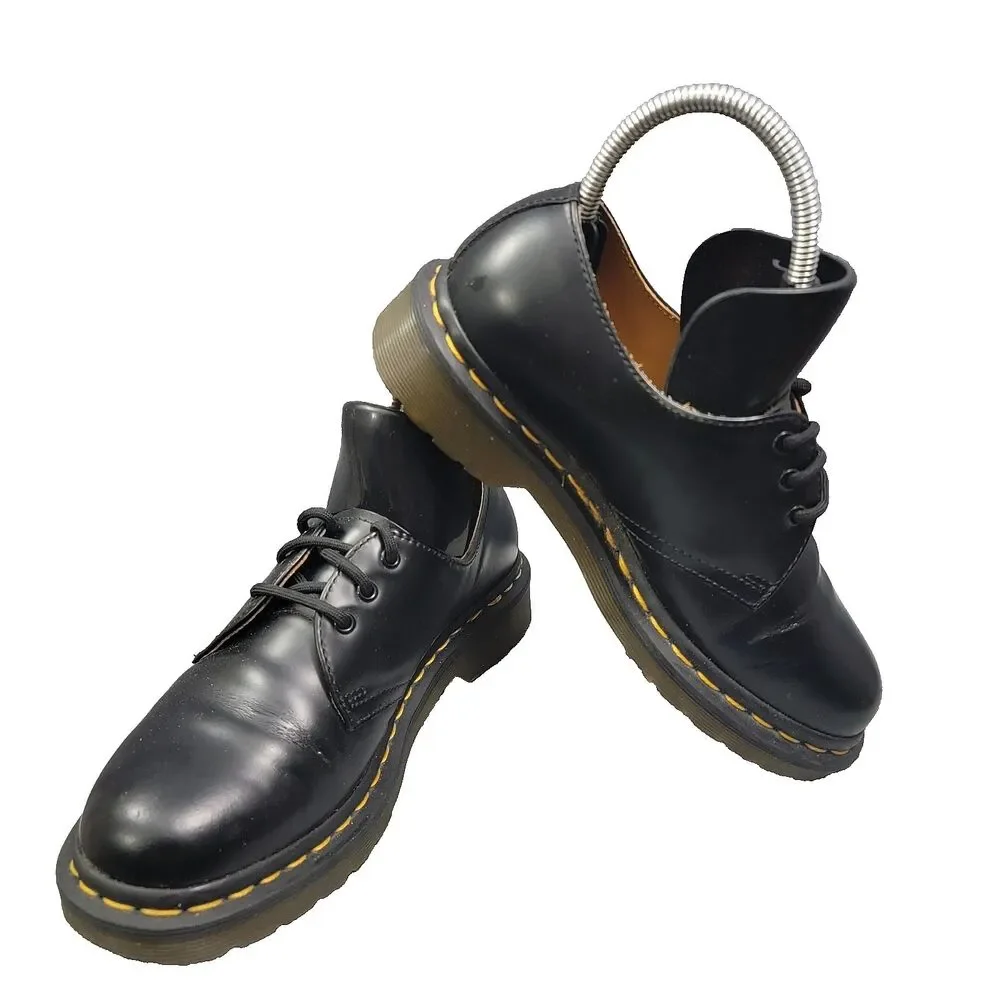 Dr. Martens 1461 Platform Black Leather Oxford Women's Shoes 6 US L